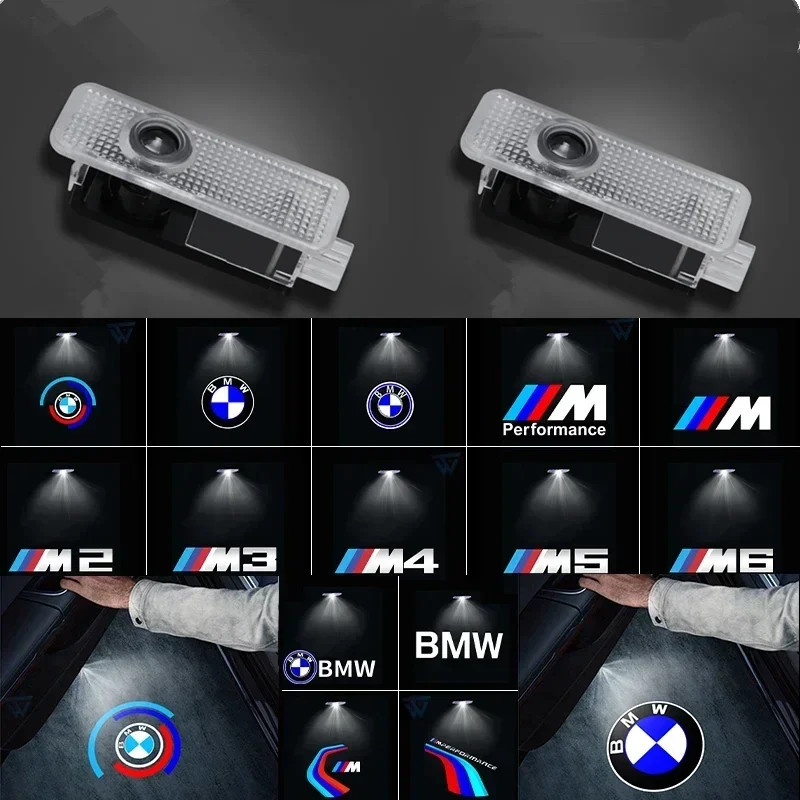 2 ชิ้น LED รถประตูยินดีต้อนรับไฟเตือนโปรเจคเตอร์สําหรับ BMW F10 F30 F07 E70 E90 E93 X1 X2 X3 X4 X5 X6 E53 Z8 E52 E39
