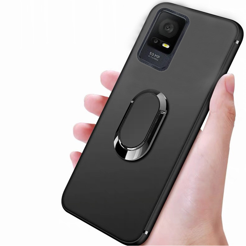 สําหรับ TCL 405 T506D 406 T506K 406S 408 สีดํา Matte Soft TPU ฝาครอบป้องกันวงเล็บรูปไข่