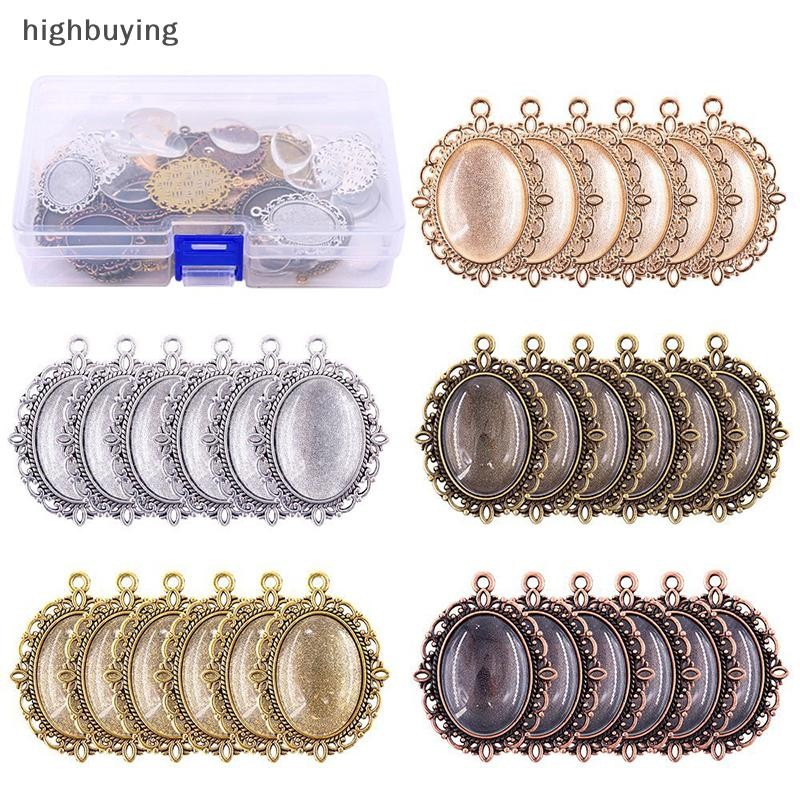 [ซื้อสูง] 60 ชิ้น 5 สีรอบถาดจี้แก้ว Cabochon Crafting DIY เครื่องประดับทําสต็อกใหม่