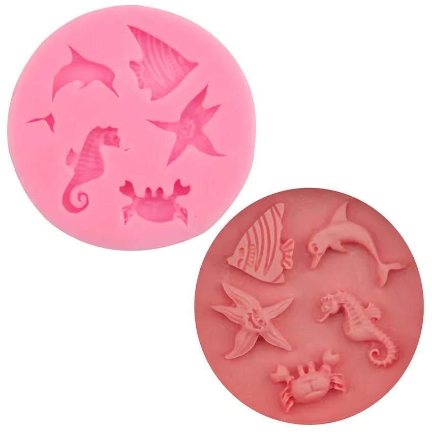 ใหม่ Ocean Sseries แม่พิมพ์ซิลิโคนอ่อนนุ่ม Fondant ช็อกโกแลตเครื่องมือตกแต่งเค้ก Clay Wax อีพ็อกซี่เรซินแม่พิมพ์สําหรับเครื่องประดับ