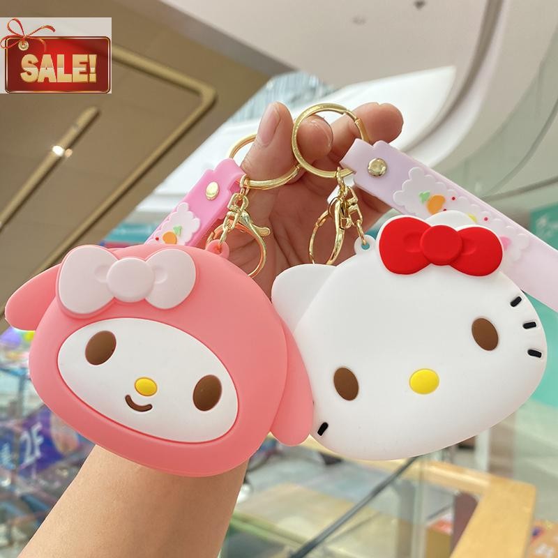 Bl Kawaii Sanrio Hello Kitty Kuromi กระเป๋าใส่เหรียญซิลิโคน Cinnamoroll พวงกุญแจกระเป๋าสตางค์ A