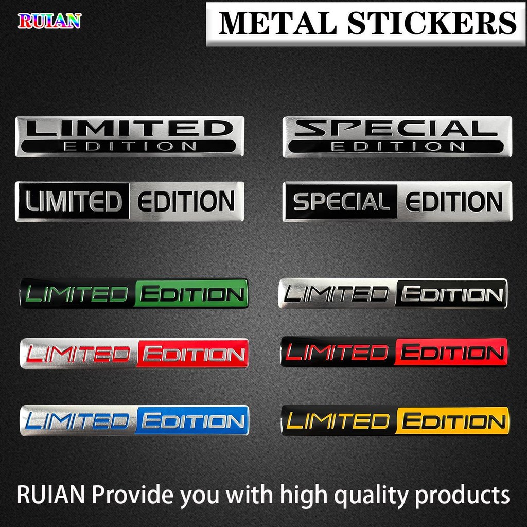3D โลหะ LIMITED EDITION รุ่นพิเศษสติกเกอร์สัญลักษณ์รถกันน้ํา Self-Adhesive Badge Decal สําหรับรถ Trunk Fender Body อุปกรณ์เสริมภายนอก