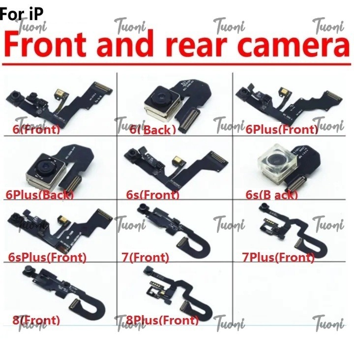 กล้องหน้าและหลังสําหรับ iphone 6 6s 6 plus 7 7Plus 8 8 plus ซ่อมเลนส์หลัก Flex Cable Replacement