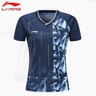 ใหม่ Li Ning เสื้อกีฬาแบดมินตัน แขนสั้น ระบายอากาศ แห้งเร็ว สําหรับผู้ชายและผู้หญิง