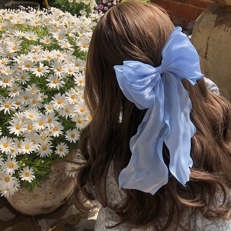 [ซื้อสูง] ตาข่าย Barrette โบว์กิ๊บริบบิ้นหวานอ่อนโยน Girly Back Of Super Fairy Hairpins ขั้นสูงแฟชั่น Headwear อุปกรณ์เสริมสต็อกใหม่
