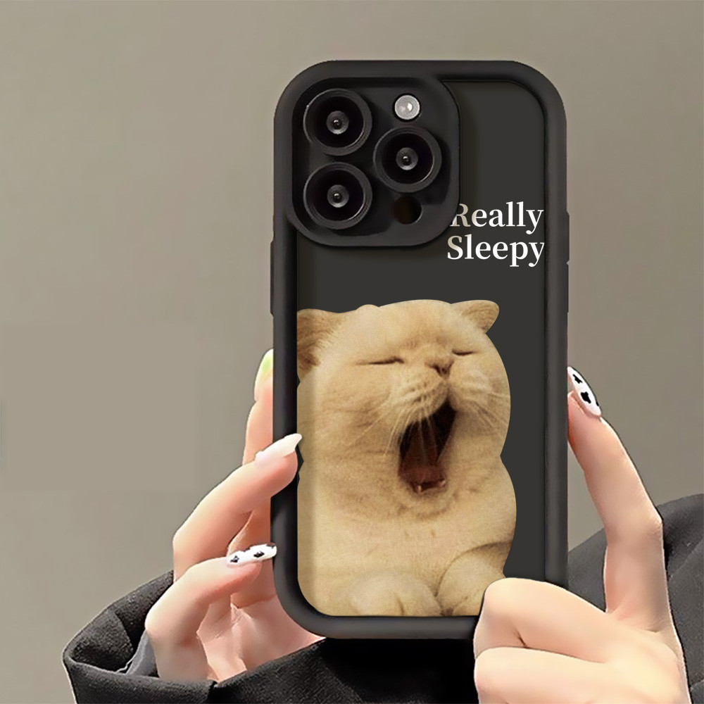 INS เคส OPPO A3X A5 pro A60 A79 A18 A53 A92 A15 A54 A16 A17 A38 A57 A74 5G Cat กันกระแทกป้องกันกล้อง