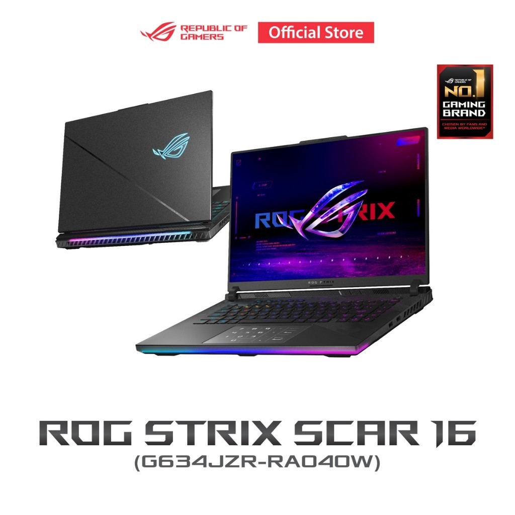 ASUS ROG Strix Scar 16 2024 (G634JZR-RA040W), gaming laptop, 16" 2.5K Mini LED, 240Hz, Intel Core i9-14900HX, RTX4080 12GB GDDR6, 32GB (16GBx2) DDR5-5600, 1TB SSD
