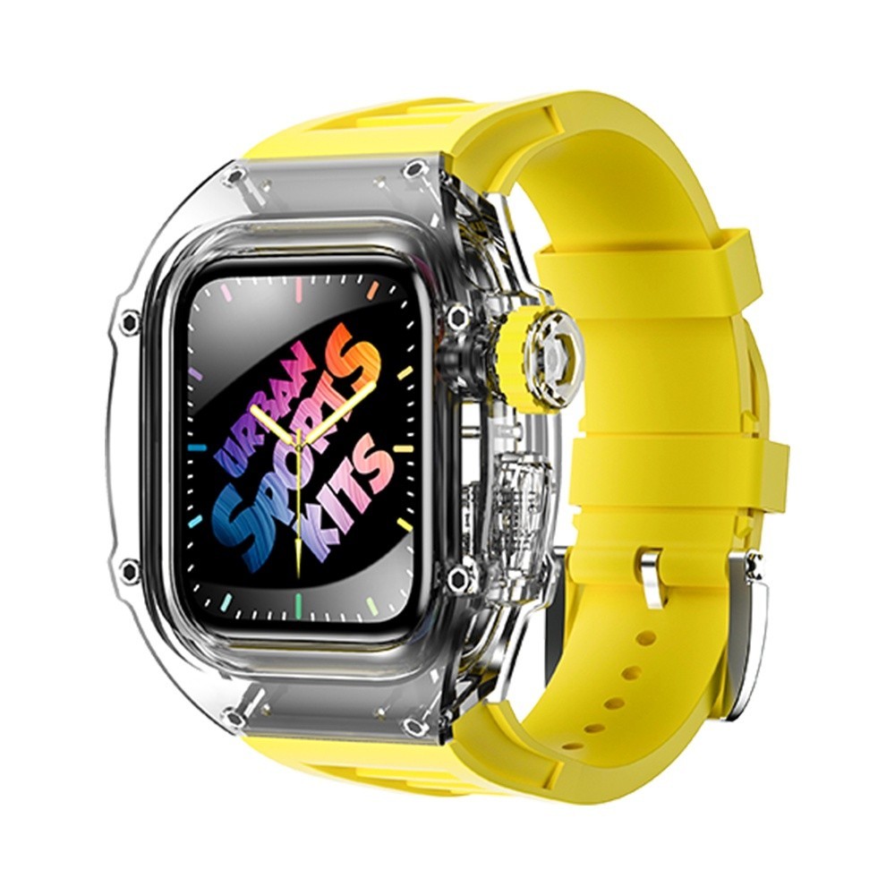 สายนาฬิกาข้อมือ ยางซิลิโคนใส ขนาด 45 มม. 44 มม. สําหรับ Apple Watch 8 7 6 5 4 Iwatch แฟชั่น