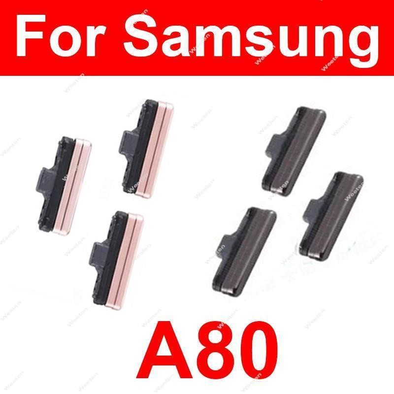 ปุ่มเปิดปิดระดับเสียงสําหรับ Samsung Galaxy A80 A805F 805X A805N A8050 ปุ่มปรับระดับเสียงบนการเปลี่ยนกุญแจด้านข้าง