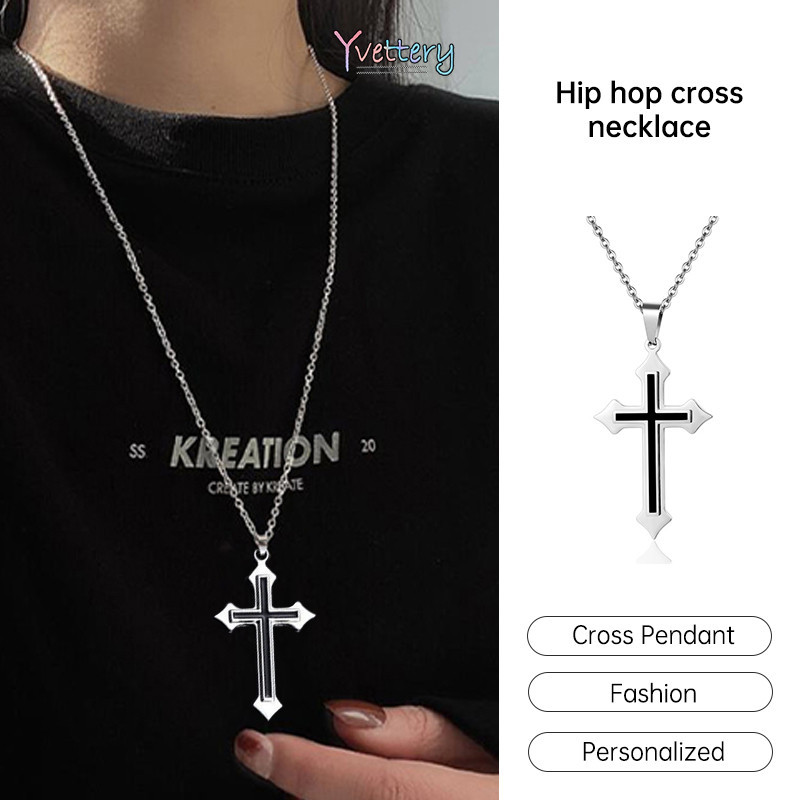 ส่งจากไทย🌸Joker Cross Necklace ในสร้อยคอจี้คู่เครื่องประดับ Hip Hop ส่วนบุคคลส่งเร็วCOD