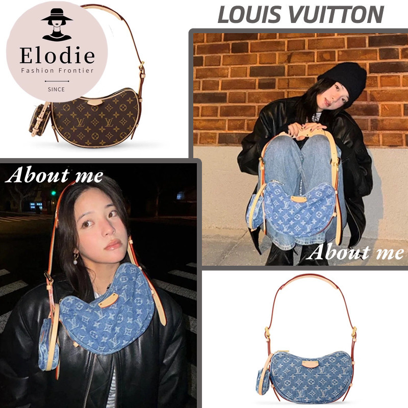 หลุยส์วิตตอง Louis Vuitton Croissant MM bag กระเป๋าถือผ้ายีนส์ LV BAG Women's