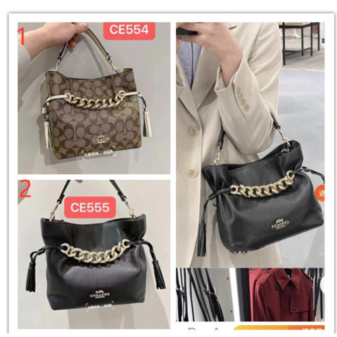 Andy Crossbody CE555 CE554 ผู้หญิง หนังแท้ กระเป๋าสะพายข้าง Coac h กระเป๋า ความจุสูง แบบเปิด