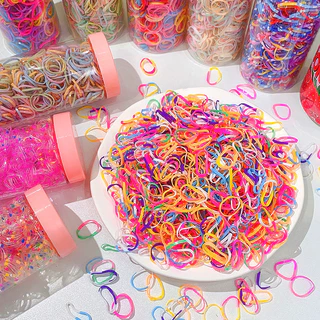 ยางรัดผม แบบใช้แล้วทิ้ง สีสันสดใส น่ารัก สําหรับเด็กผู้หญิง 500~2500 ชิ้น