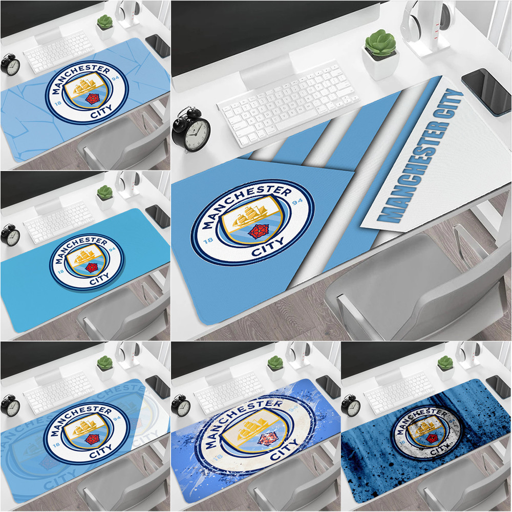Manchester City Fc แผ่นรองเมาส์ พิมพ์ลายโลโก้ ขนาดใหญ่ 60x30 ซม. 80x40 ซม. สําหรับคอมพิวเตอร์ตั้งโต๊ะ สํานักงาน