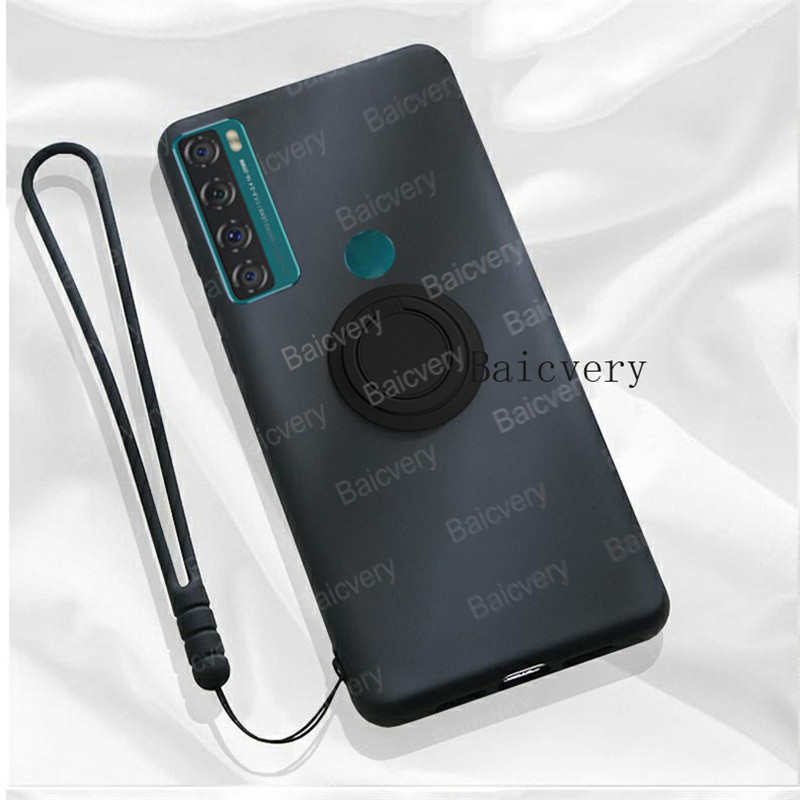 Tcl 20 R 5G T767H เคสแฟชั่น TPU นิ่ม ซิลิโคน โลหะ แหวนนิ้ว ที่ใส่ กันกระแทก เคสป้องกัน