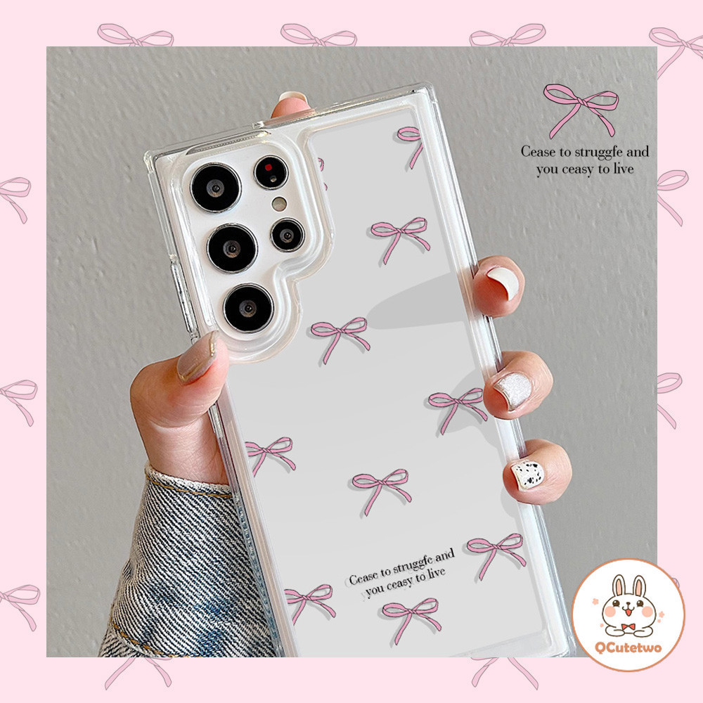 เคสโทรศัพท์มือถือแบบใส กันกระแทก ประดับโบว์ สําหรับ SAMSUNG S24 S24Ultra S23 S23Ultra S22 S21 S20FE A54-5G A50 A50s A30s A32 A13 A12 M12 A04 A04e