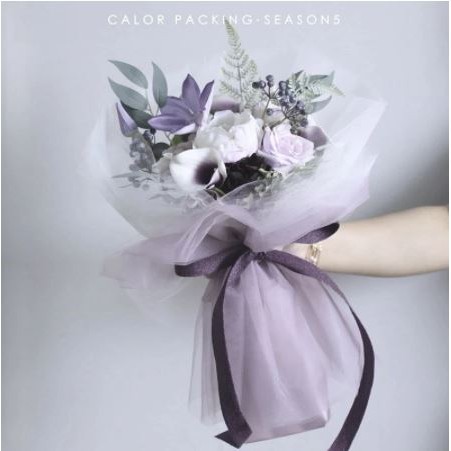 1ชิ้นเส้นด้ายสุทธิผ้ากอซดอกไม้บรรจุภัณฑ์ทําเองตกแต่งช่อหัตถกรรมกระดาษบรรจุภัณฑ์ตาข่ายดอกไม้กระดาษห่อ