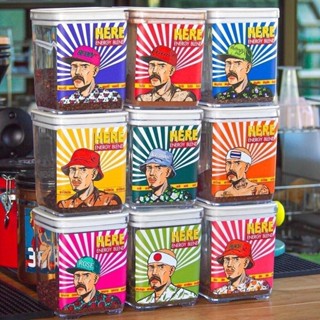 สติกเกอร์กาแฟวินเทรด งานสะสม ติดกระปุก ชา กาแฟ ดูดลูกค้า