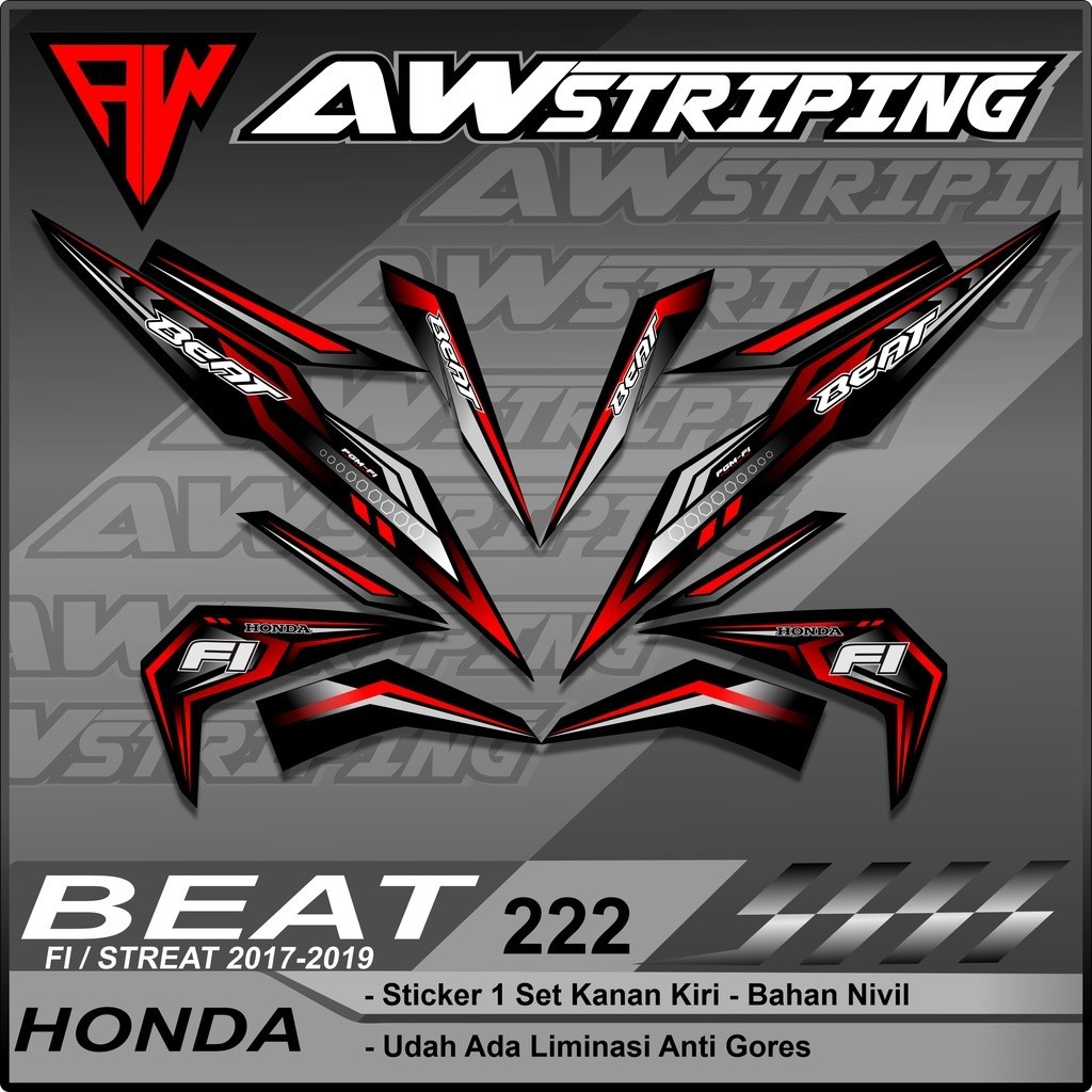 Beat Street / Beat Fi Esp / Beat Fi ใหม่ 2016 2017 2018 2019 AW-222 Variation Striping สติกเกอร์