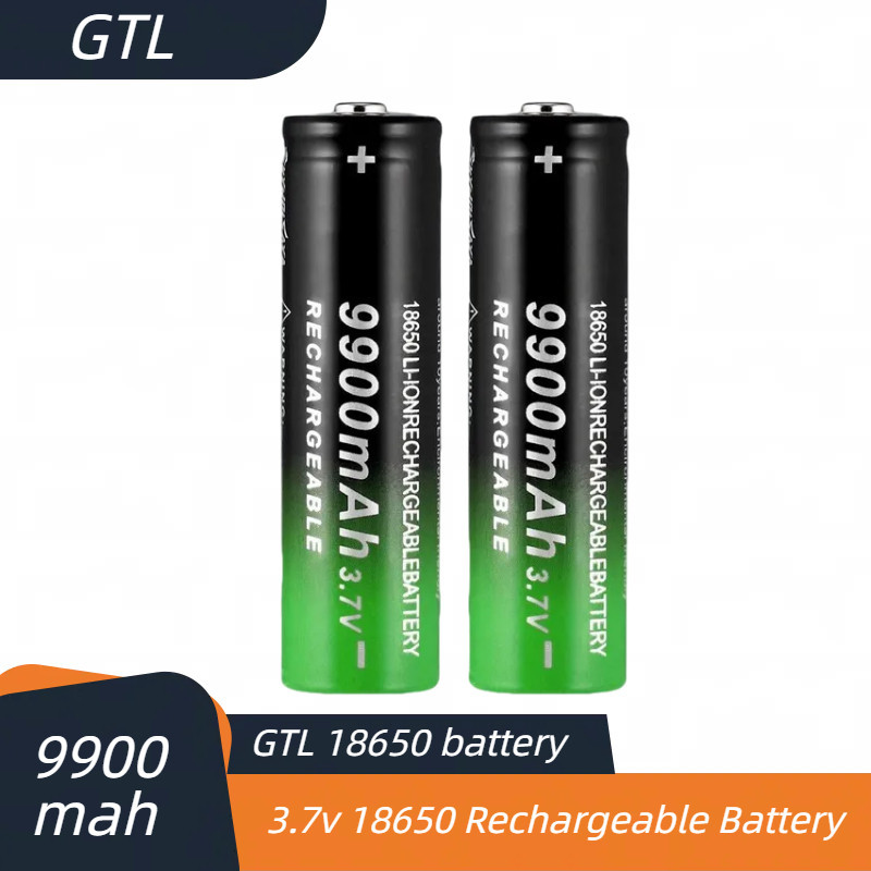 Gtl ไฟฉายลิเธียมไอออน แบบชาร์จแบตเตอรี่ 18650 9900mAh 3.7V battery