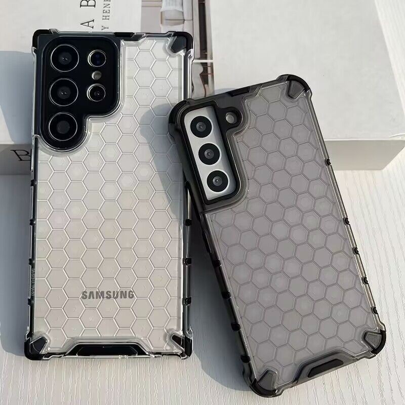 เคสโทรศัพท์มือถือแบบใส กันกระแทก ลายรังผึ้ง สําหรับ Samsung S24 S23FE S23 Ultra S22 S21FE S21 S20+ Note 20 Note 10 Lite A25 A15