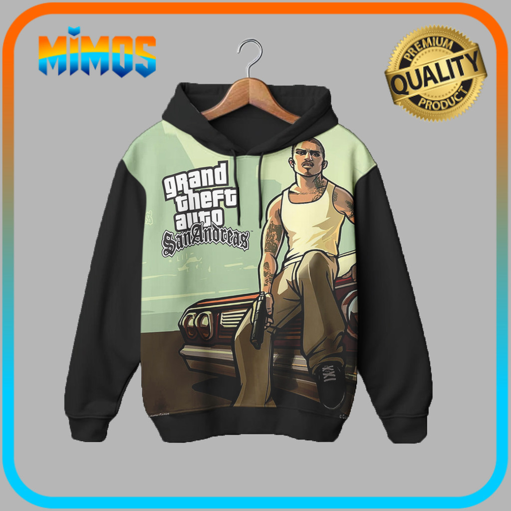 เสื้อฮู้ดเด็กอะนิเมะเกมGta San Andreasเสื้อผ้าเด็กGta San Andreas 2_Ja - Mimos
