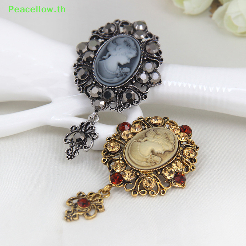 Peacellow ร ้ อน Cameo สไตล ์ วิคตอเรียคริสตัลงานแต ่ งงานผู ้ หญิงจี ้ เข ็ มกลัด Pin TH