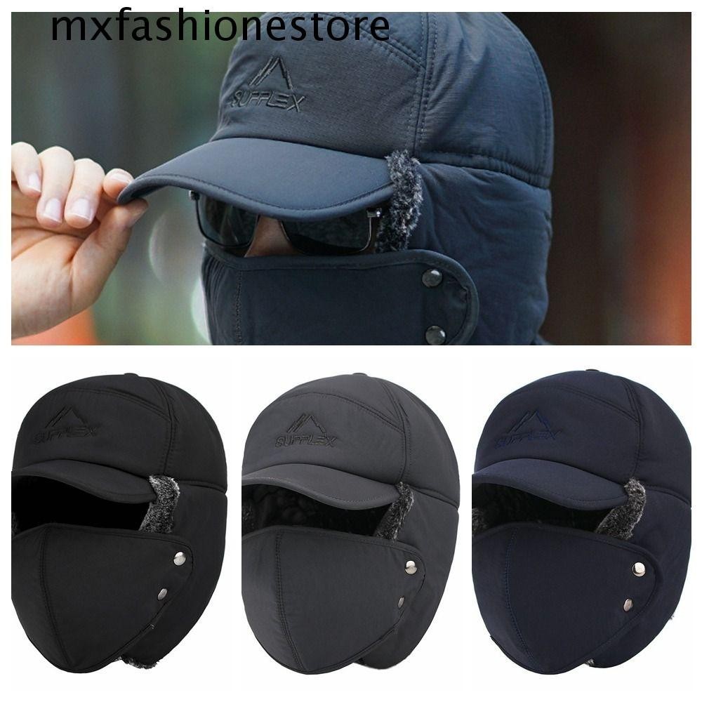 Mxfashione หมวกนักบิน ป้องกันหู กันลม อะคริลิคไฟเบอร์ แบบหนา ให้ความอบอุ่น แฟชั่นฤดูหนาว สําหรับผู้ชาย