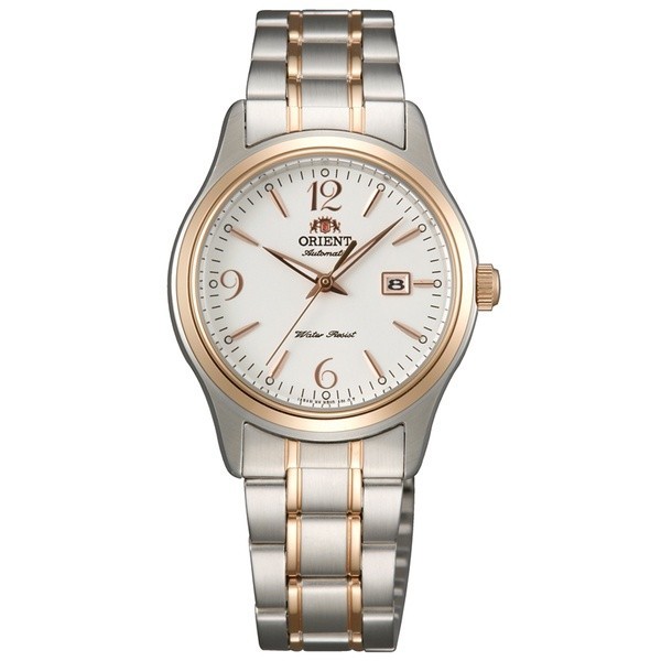 นาฬิกาข้อมือผู้หญิง นาฬิกาข้อมือผู้หญิง Orient Automatic หน้าปัดขาว รุ่น NR1Q002W สองกษัตริย์โรสโกลด์