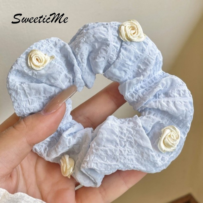 SweeticMe ใหม่แฟชั่นผม Ties French Camellia สาวหวาน Causal อุปกรณ์เสริมยืดผม Ties ราคา ถูกที่สุด ดีลบีเคเค แกลเลอรีภาพที่ 7