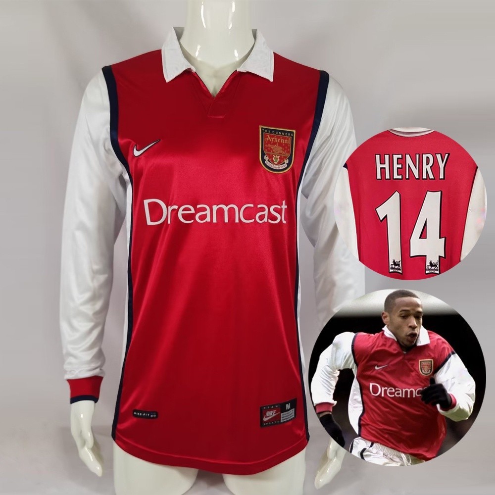 เสื้อเชิ้ตแขนยาว ลายทีมชาติฟุตบอล Arsenal 1999-2000 สไตล์เรโทร