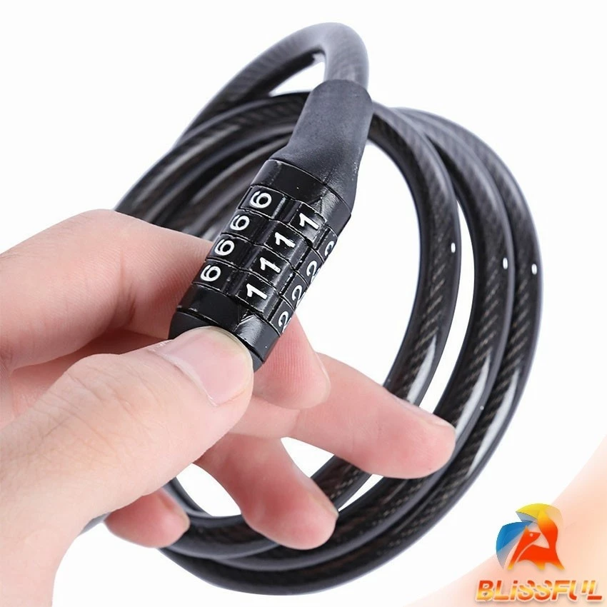 B.F สายล็อคอเนกประสงค์ สายล็อคจักรยาน สายล็อครหัส 4 ตัว Four-digit code lock