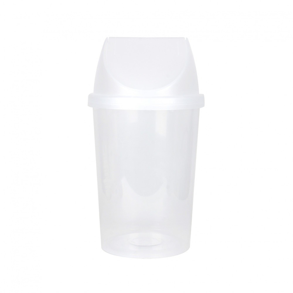pw639shop ICLEAN ถังขยะฝาสวิงทรงกลม 50 ลิตร รุ่น TG55085T ขนาด 36x36x69 ซม. สีใส