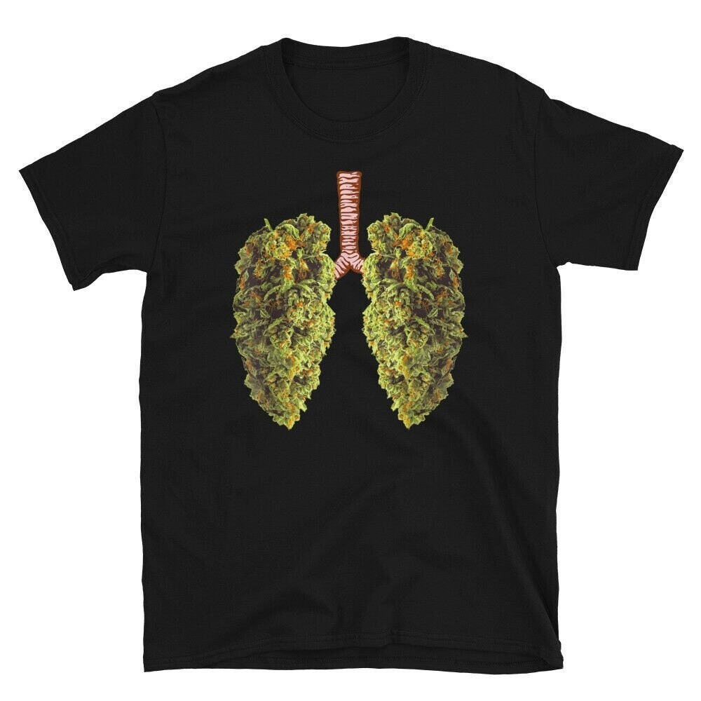 S-5XL แฟชั่นคลาสสิกWeed Lungs Marijuana Lovers Weed Stoners Funny Cool 420 เสื้อยืดลําลองสําหรับผู้ชายผู้หญิงแขนสั้นคอกล