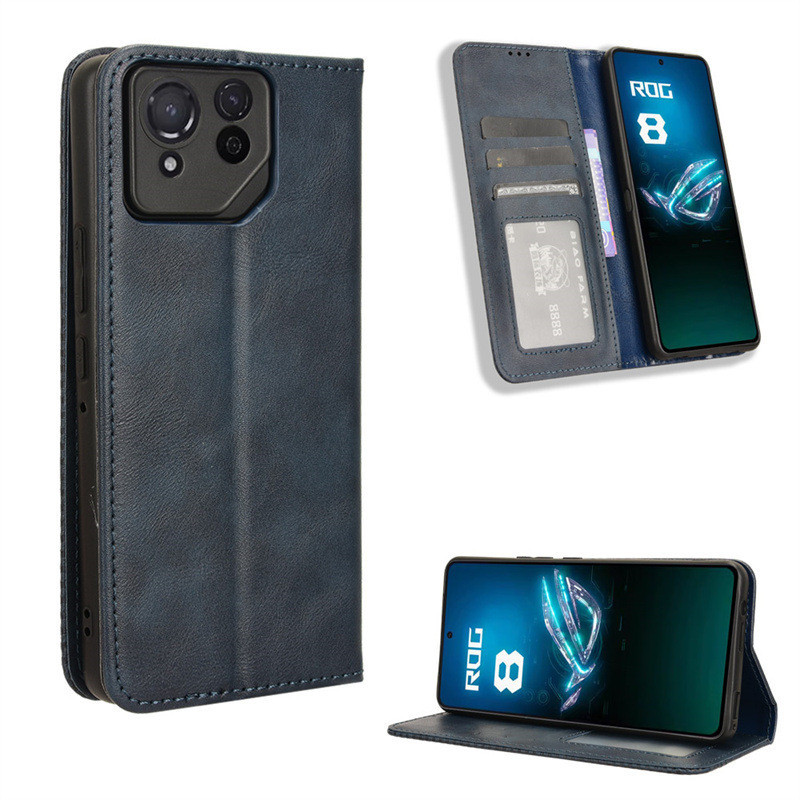 สําหรับ ASUS ROG Phone 8 Pro Flip Wallet เคสหนังโทรศัพท ์