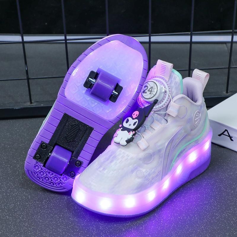 พร้อมส่ง รองเท้าโรลเลอร์สเก็ต ล้อคู่ ถอดออกได้ สําหรับแม่ และลูก 2QL0