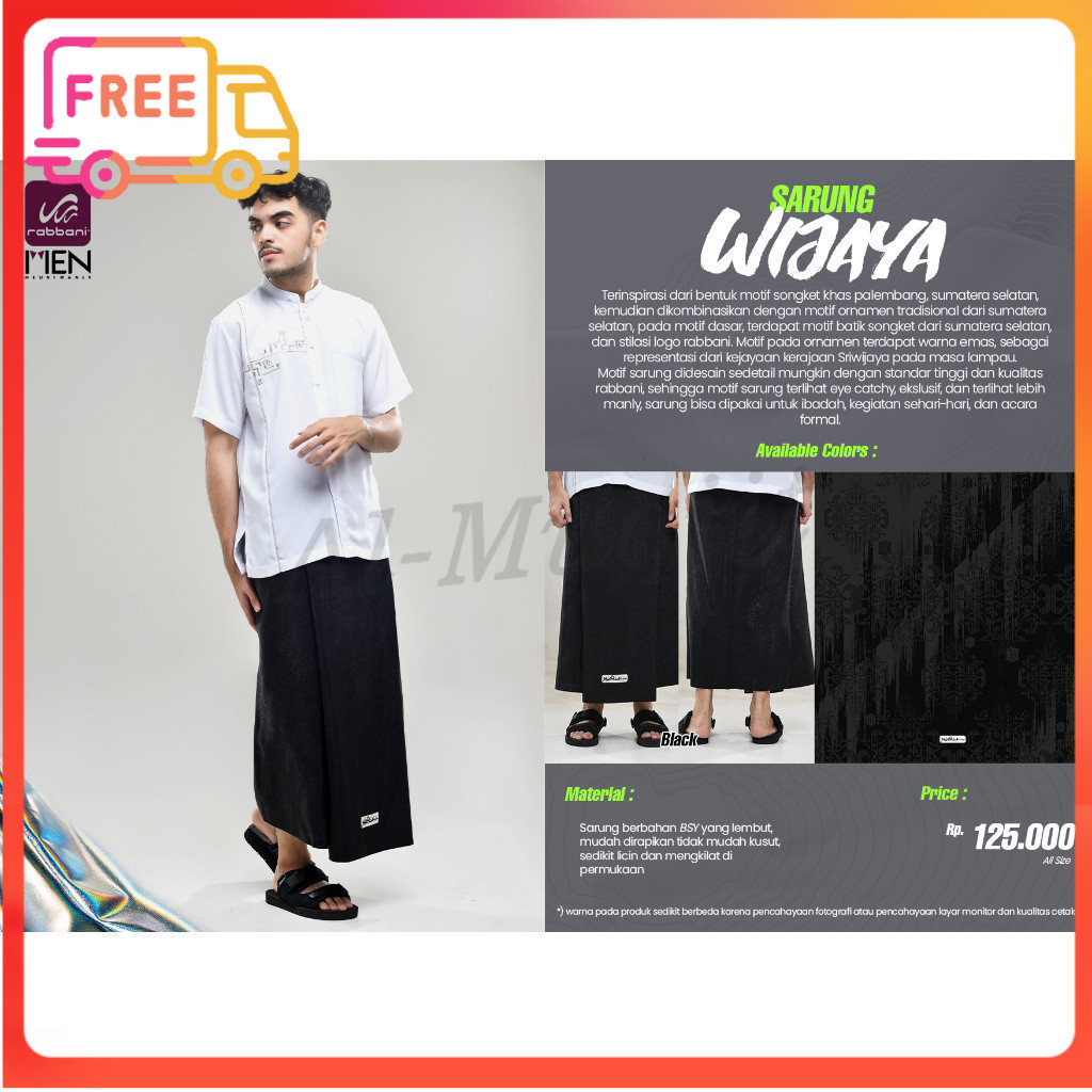 RABBANI ORI ผ้าซิ่น Rabbani ใหม่ล่าสุด - Wijaya Sarong SJ3 สไตล์ Palestine Al-Muqiit.Shop