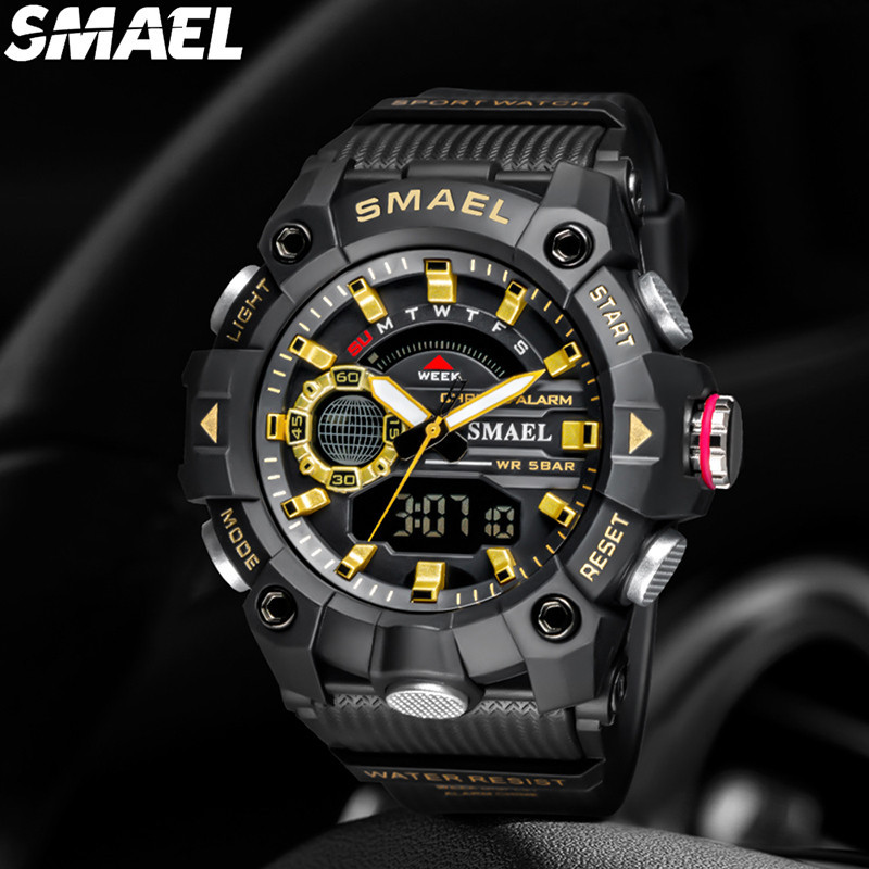Smael 8040 นาฬิกาข้อมืออิเล็กทรอนิกส์แฟชั่น กันน้ํา อเนกประสงค์ สําหรับนักเรียน เล่นกีฬา กลางแจ้ง