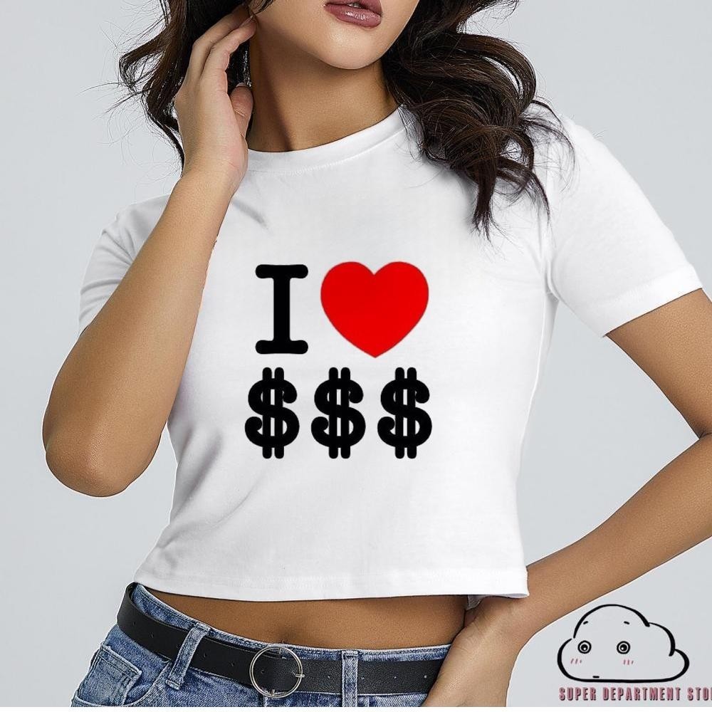 เสื้อครอปท็อป ลาย I Love yk2 90s 2000s fairy grunge kawai สไตล์ฮิปฮอป สําหรับผู้หญิง