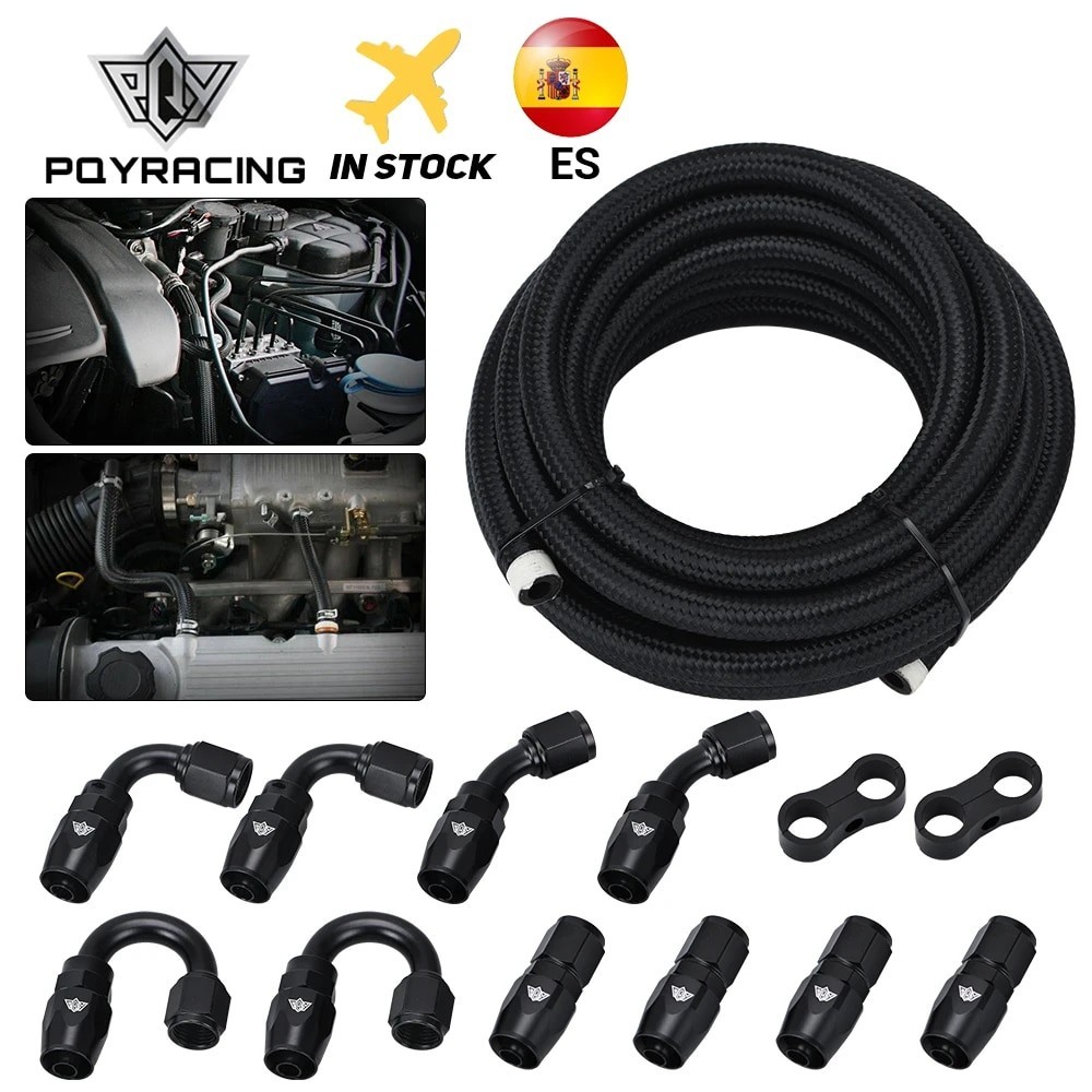 6AN AN6 Oil Fuel Fittings Hose End 0+45+90+180 Degree Oil Adaptor Kit AN6 Braided Oil Fuel Hose Line