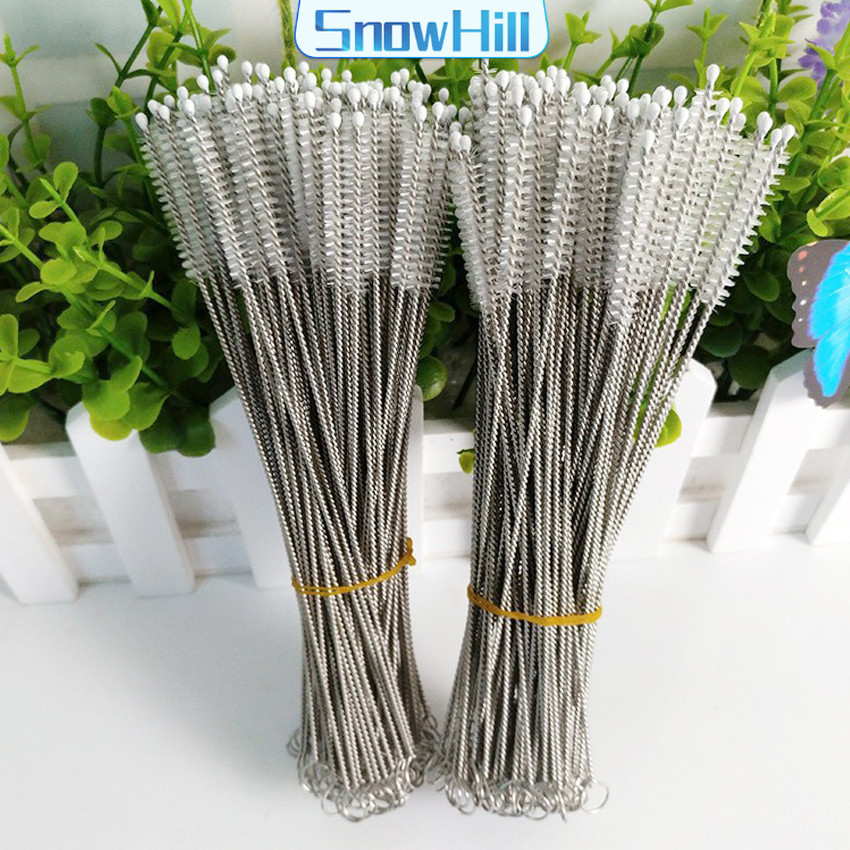 S.H แปรงล้างหลอดดูด จุกนม ขนไนล่อน ไม่ทำให้เป็นรอย  Stainless steel soft straw straw brush