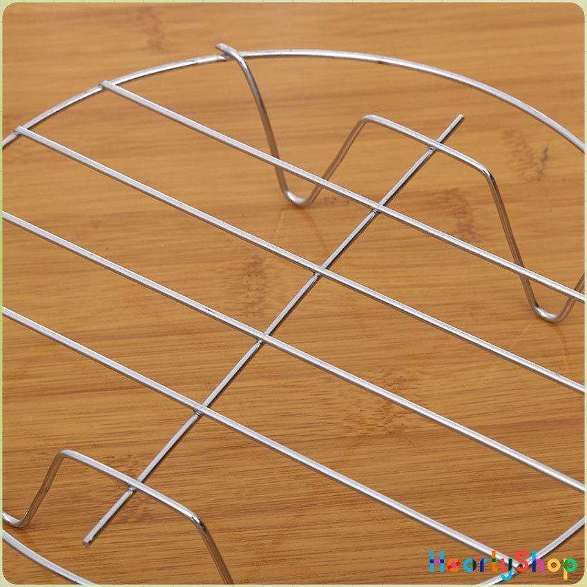 HeartyShop ขาตะแกรงสแตนเลส อุปกรณ์เสริม สำหรับหม้อทอดไร้น้ำมัน ขาตั้งสแตนเลส Single layer steaming rack - รูปที่ 2