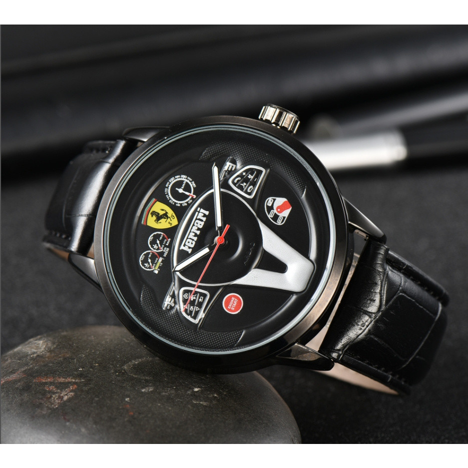 Ferrari Ferrari นาฬิกาข้อมือควอตซ์แฟชั่น สายหนัง สําหรับบุรุษ