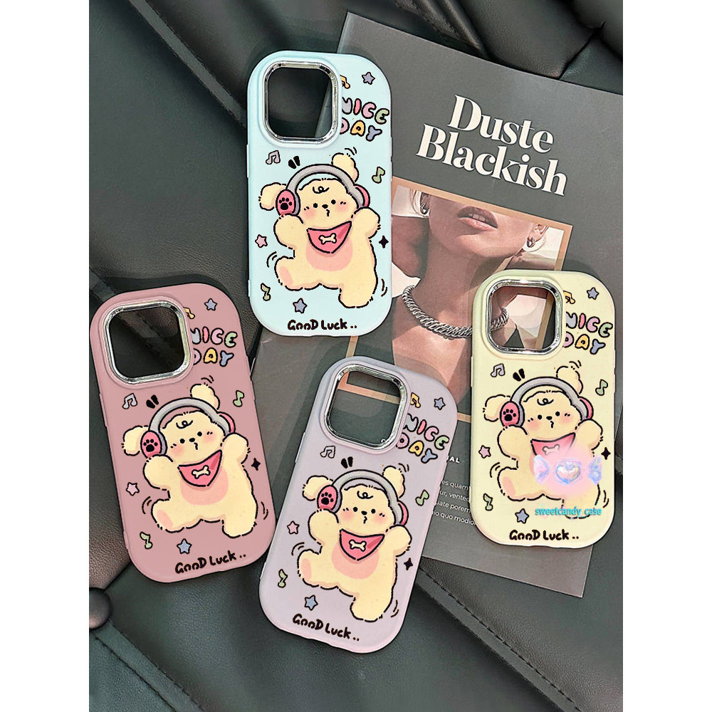 [ท้องถิ่น] เคสโทรศัพท์มือถือกรอบรูปโลหะหมีภาพประกอบเข้ากันได้กับ iPhone x XR XS 11 13 15 12 PRO MAX 6 7 8 14 15 PLUS
