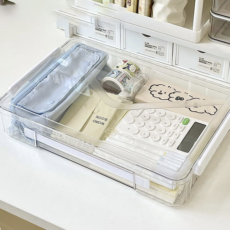 ohayo กล่องเอกสารพลาสติก กล่องใส่เอกสาร สําหรับใส่เอกสาร ความจุสูง ง่ายต่อการพกพา วางซ้อนกันได้ กันความชื้นและกันฝุ่น - รูปที่ 3