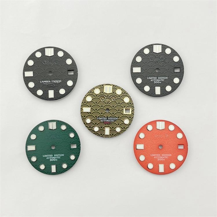 นาฬิกาข้อมือ หน้าปัดเรืองแสง ขนาด 28.5 มม. สีเขียว สําหรับ NH35