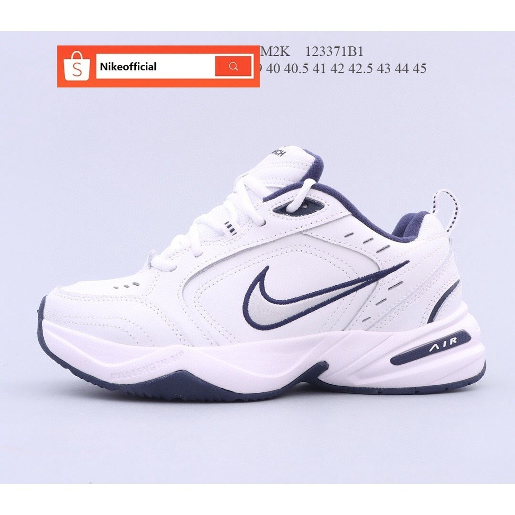 Nike Air MONARCH M2K รองเท้าแพลตฟอร์ม สีขาว สไตล์ย้อนยุค ของแท้ 100% สําหรับผู้หญิง SZDS