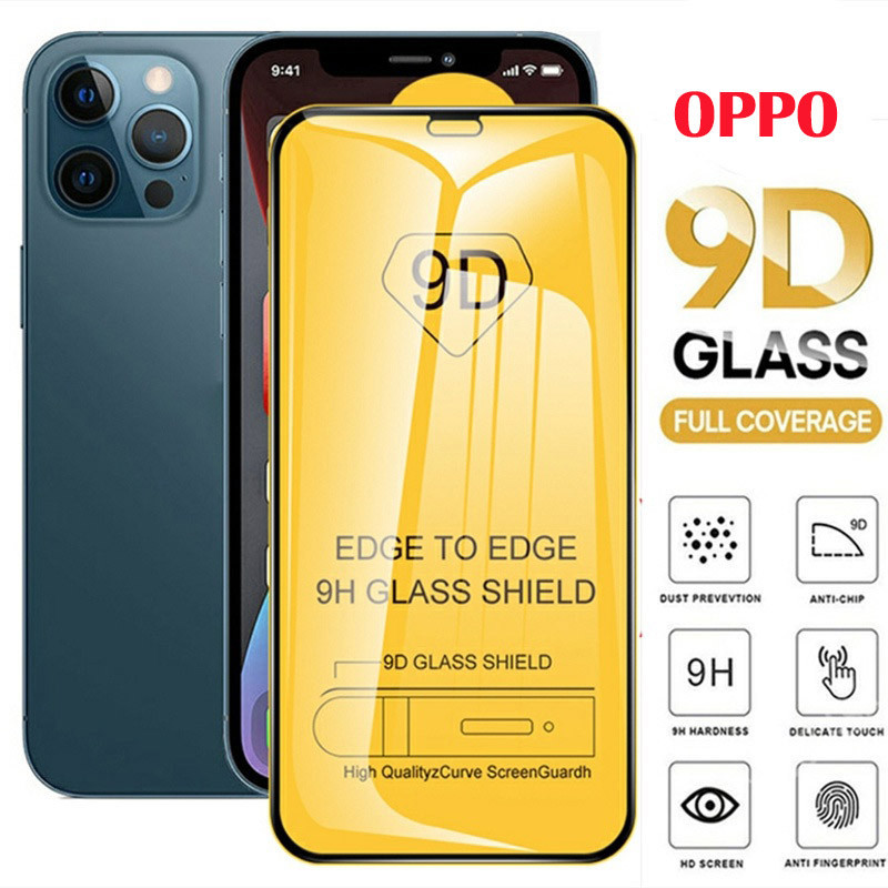 ฟิล์มกระจก For OPPO A15 A38 A57 A79 Case OPPO A16 A18 A31 A17 A60 A74 A5 A54 A53 A3 A78 A3 reno 4 5 8T A5S แบบเต็มจอ 9D