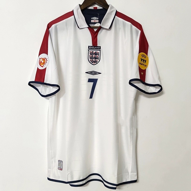 เสื้อกีฬาแขนสั้น ลายทีมชาติอังกฤษ Beckham Jersey Eng 1998 2004 Eng-LAN Beckham GERRARD LAMPARD OWEN ชุดเหย้า สไตล์เรโทร คลาสสิก