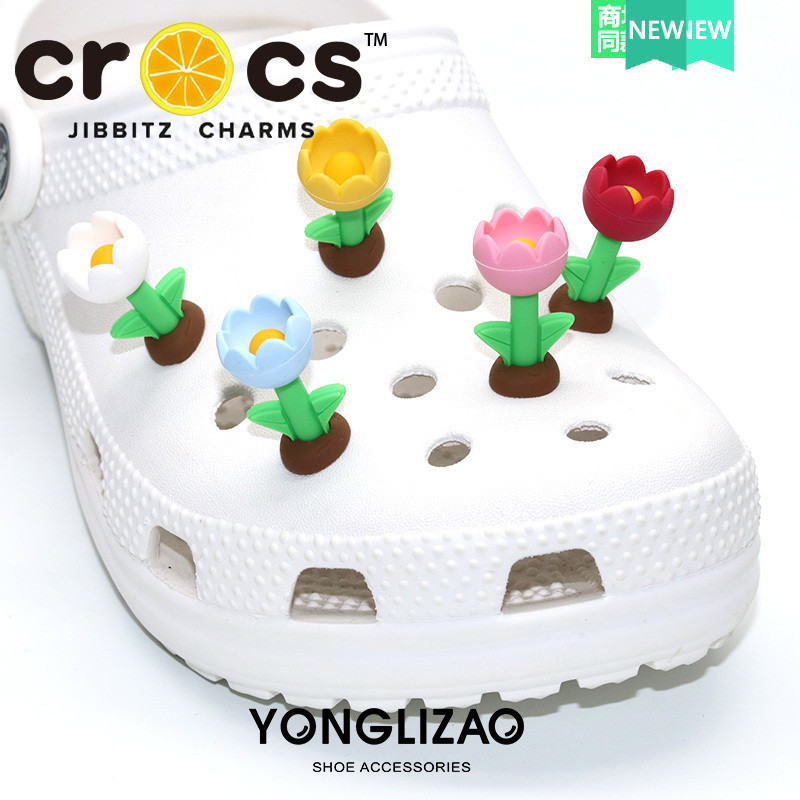 JIBBITZ cross charms ตัวติดรองเท้า กุหลาบ/ทิวลิป3D ตัวติดรองเท้า cross